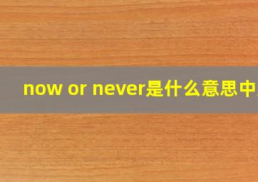 now or never是什么意思中文